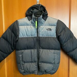 The North Face Kids Black and Gray Puffer Jacket